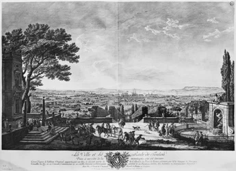Città e Porto di Tolone, vista a metà della montagna dietro, serie di 